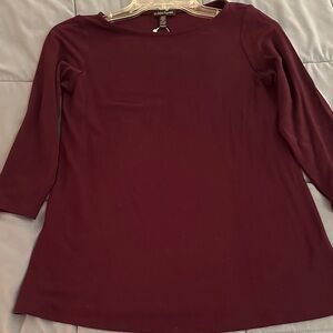 Eileen Fisher NWT Women's Burgundy Top XXS (2)